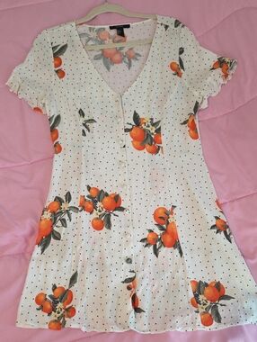 Forever 21 White Button-Front Mini Dress
